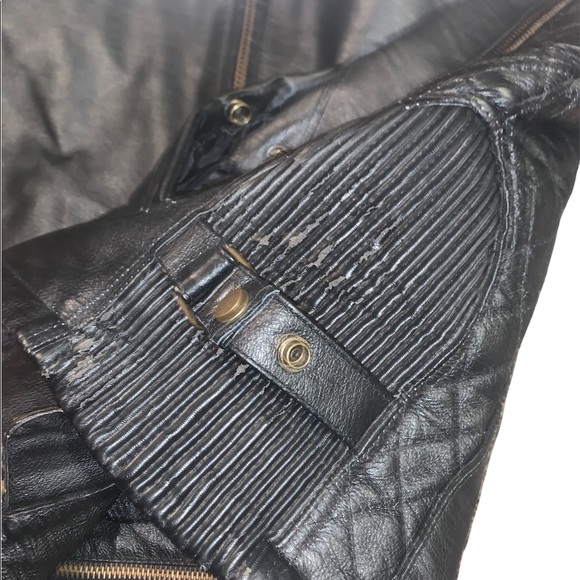 Vintage USA Bikers Dream Apparel 3M Reflective Thinsulate Leather Jacket - Picture 3 of 6